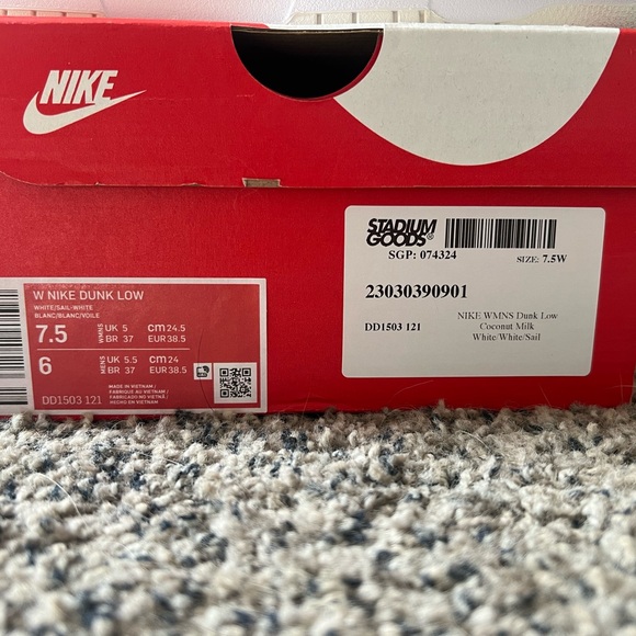 Nike Dunk Low Coconut Milk White Sneakers - Picture 3 of 3